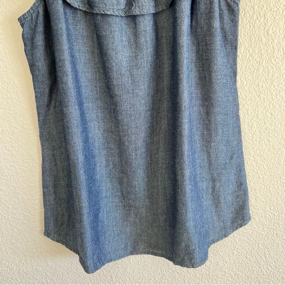 Reformation Scarlett Chambray Denim Off Shoulder Blouse - Picture 4 of 10